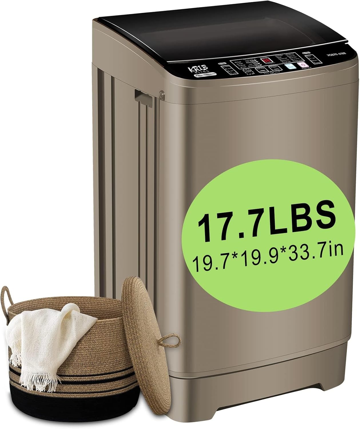 17.7 lbs Full Automatic Washing Machine for Compact Living