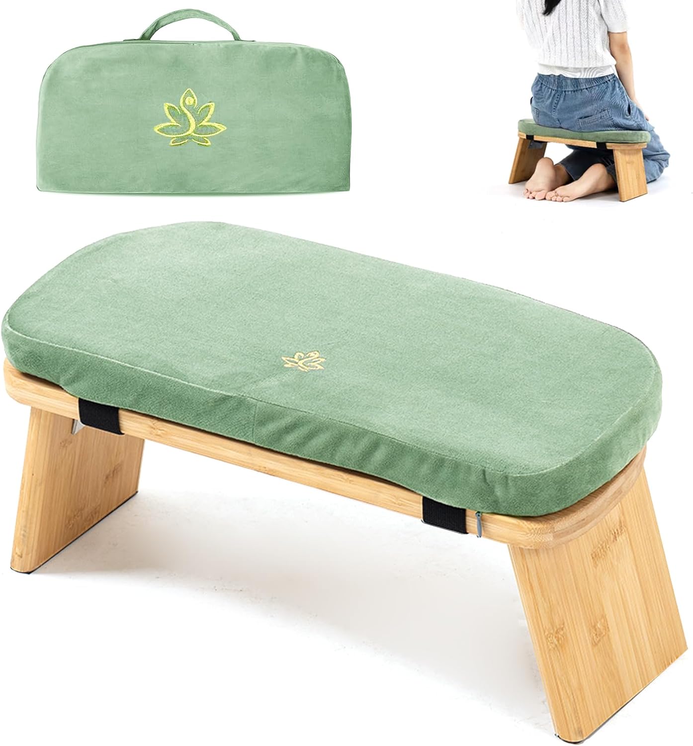 Bamboo Meditation Bench for Comfortable Kneeling and Prayer