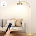 Gold Floor Lamps for Living Room - Arc Floor Lamp with Remote Control