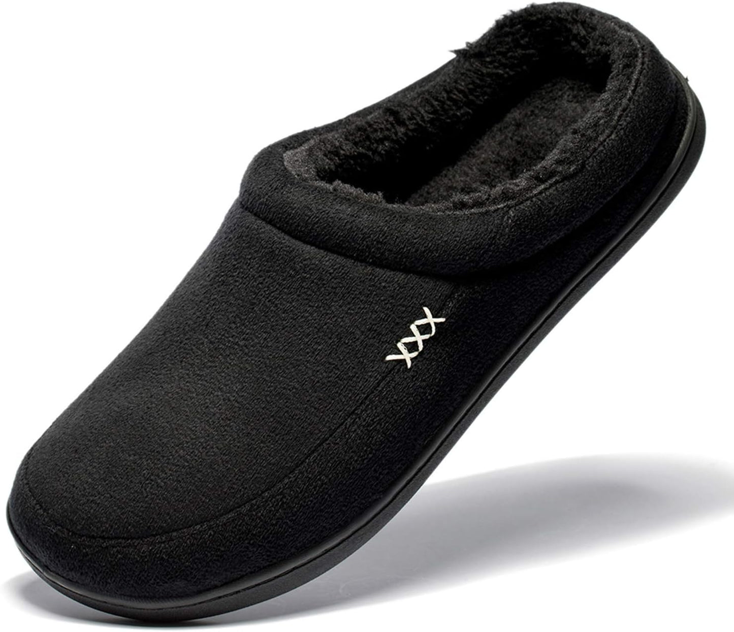 NewDenBer Men's Warm Memory Foam Suede Plush House Slippers