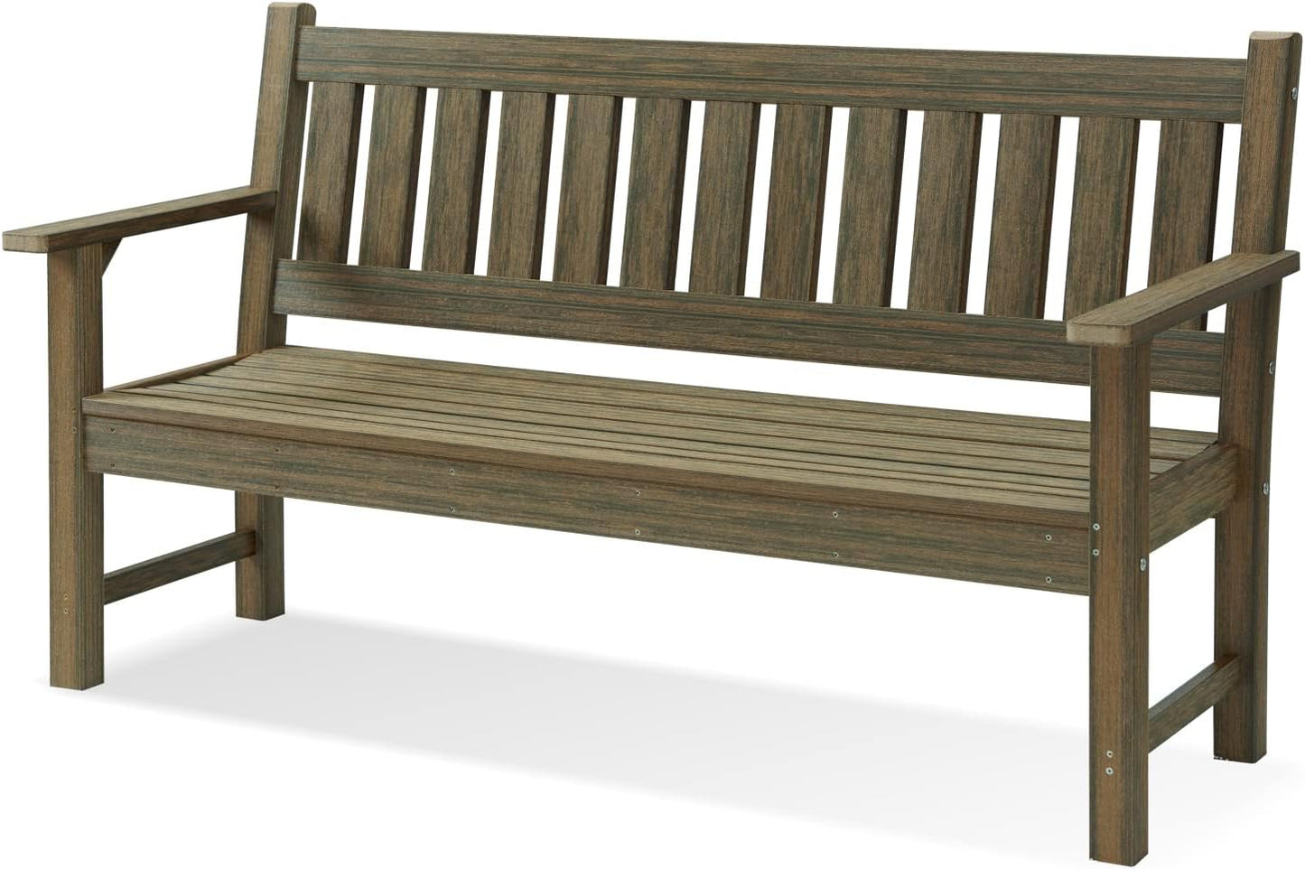 Outdoor Bench for 3 People - Durable Poly Lumber Garden Seating