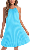 Ellames Women's 2025 Summer Spaghetti Strap Pleated Swing Dress SIZE
