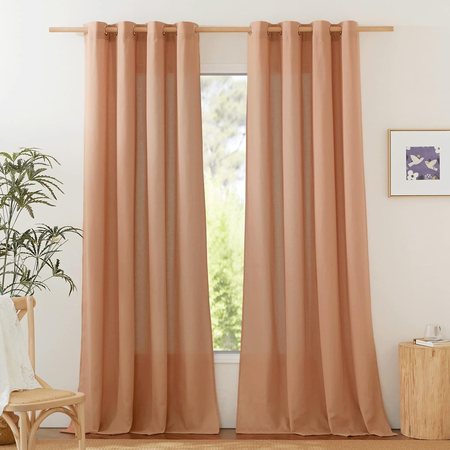 NICETOWN Linen Curtains 84 inch Length for Stylish Privacy