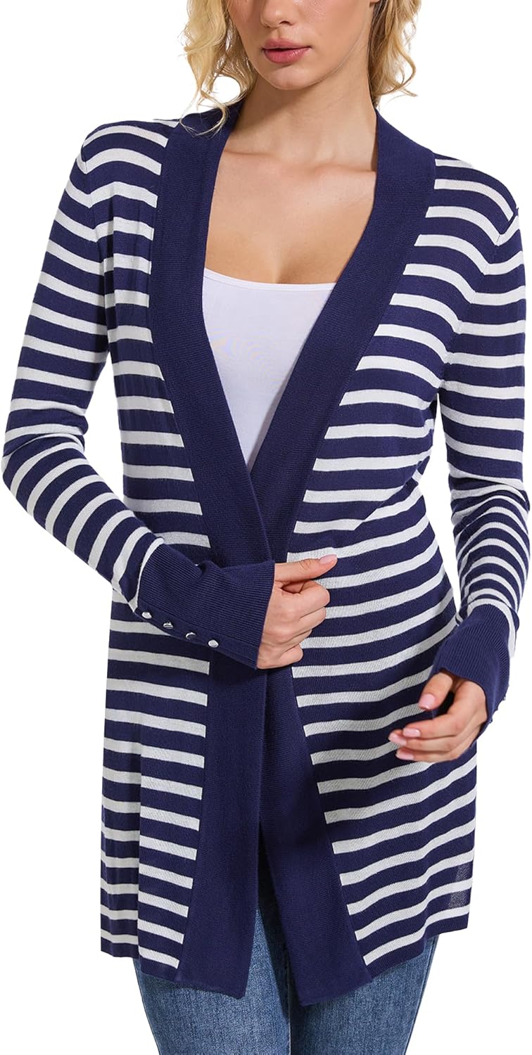 Stylish Long Sleeve Open Front Knit Cardigan for Women
