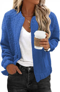 Bomber Jackets for Women Spring 2025 Cute Jacquard Lightweight Zip Up