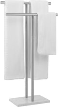 Free Standing Towel Rack for Bathroom - Brushed Nickel Finish - Stable