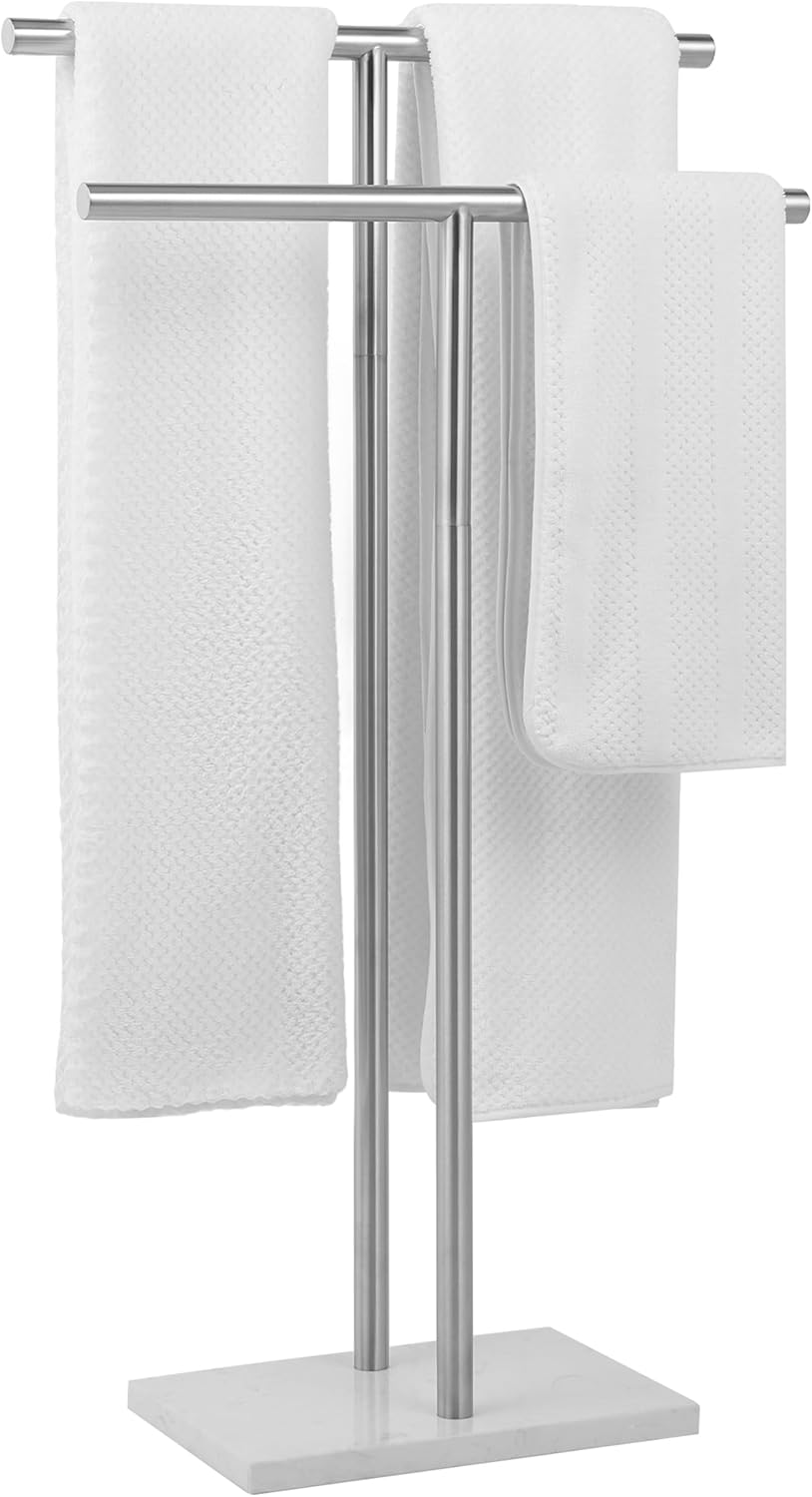 Free Standing Towel Rack for Bathroom with Heavy Marble Base