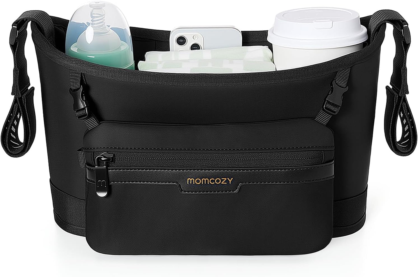 Momcozy Universal Stroller Organizer with Insulated Bottle Holders
