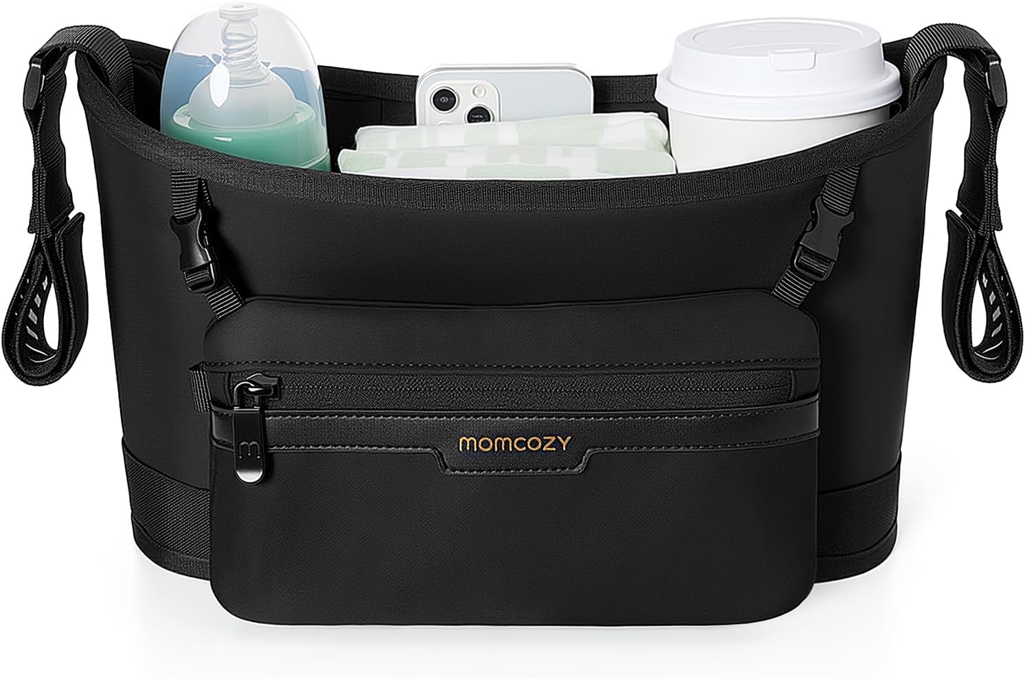 Momcozy Universal Stroller Organizer with Insulated Bottle Holders