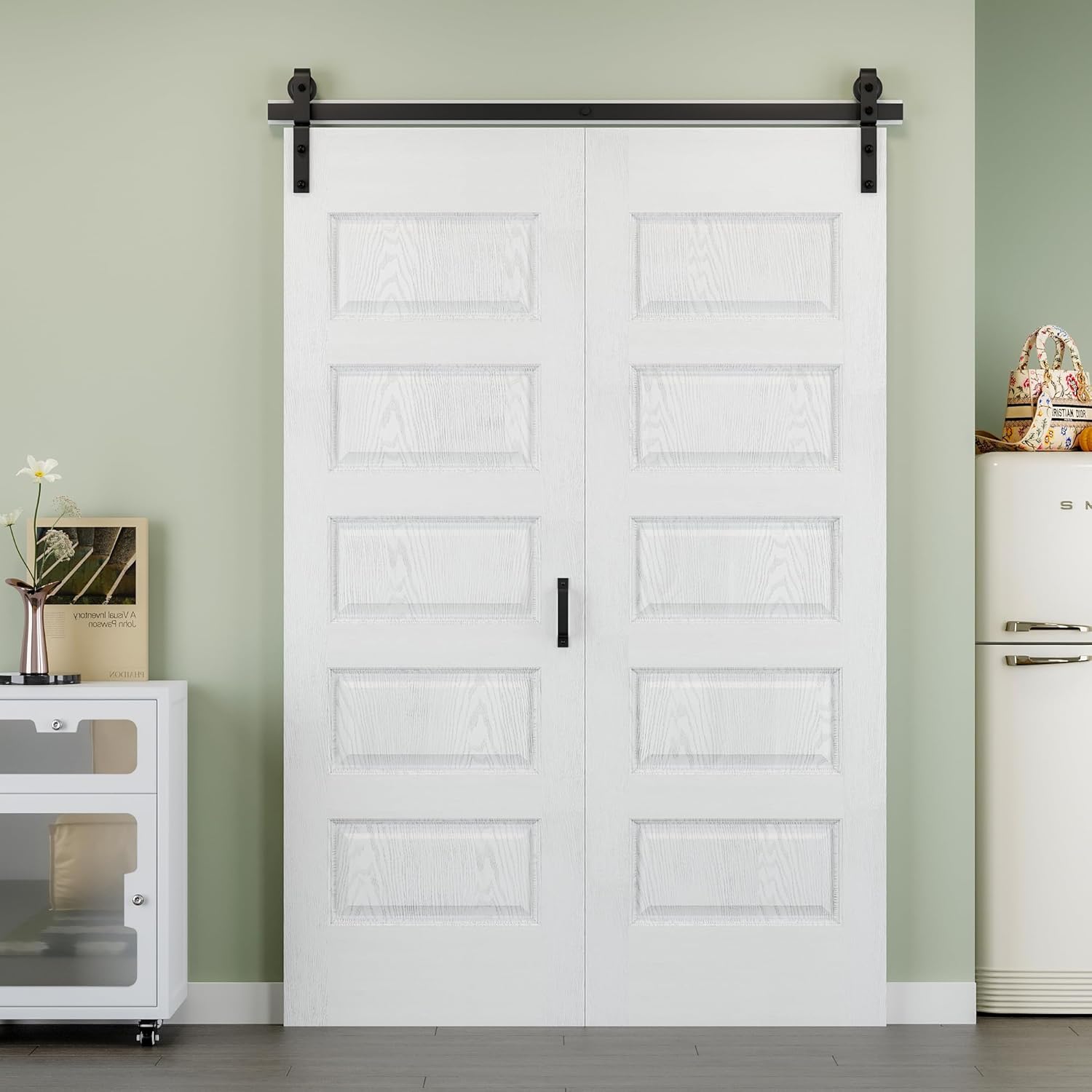 56 x 84 Bi-Fold Barn Door with 60 Track Kit for Closets
