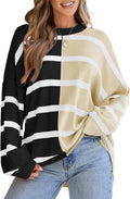 EVALESS Womens Striped Sweaters for Casual Fall Fashion Style