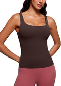 Butterluxe U Neck Tank Tops for Women - Padded Athletic Crop Top