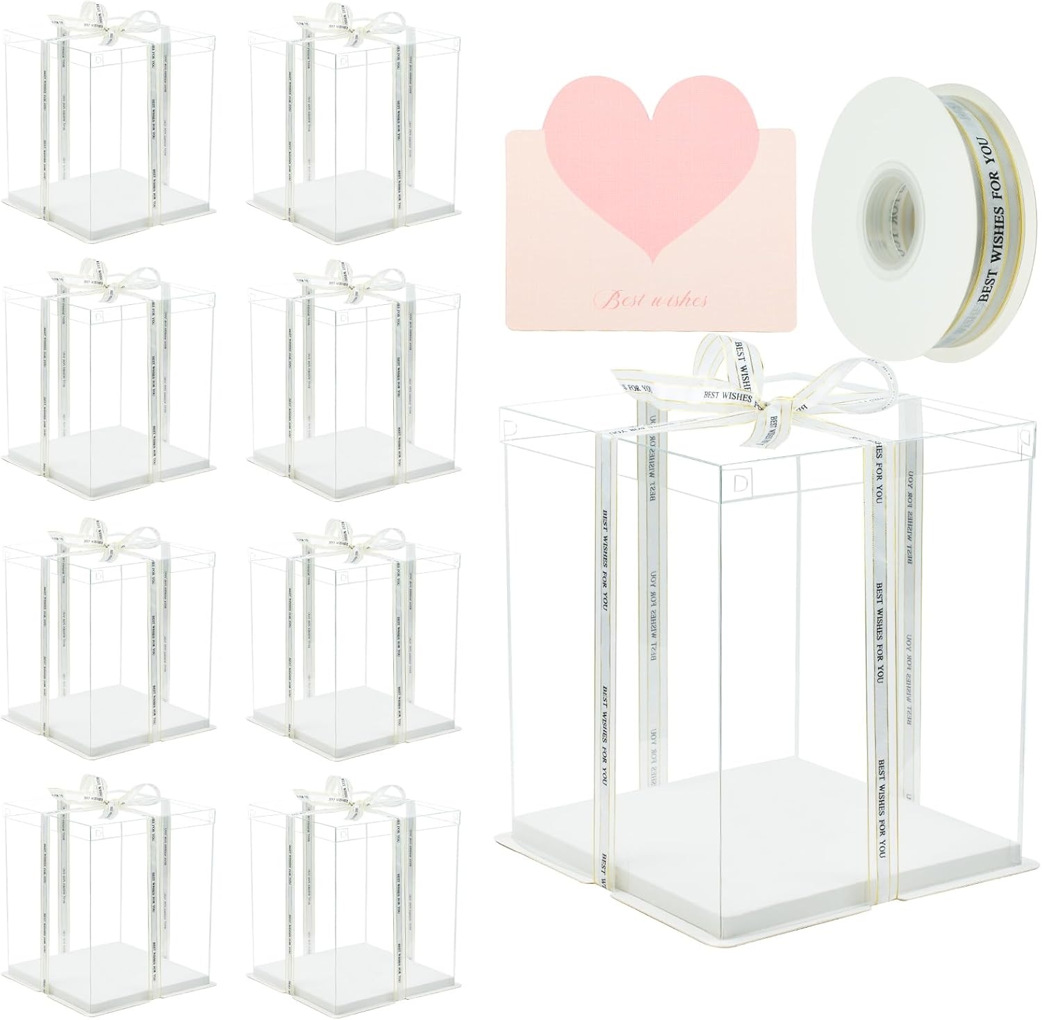 10x10x12 Inch Clear Cake Box Bundle for Safe Cake Transport