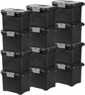 Portable Lockable File Box Organizer with Handle and Clear Lid - 12