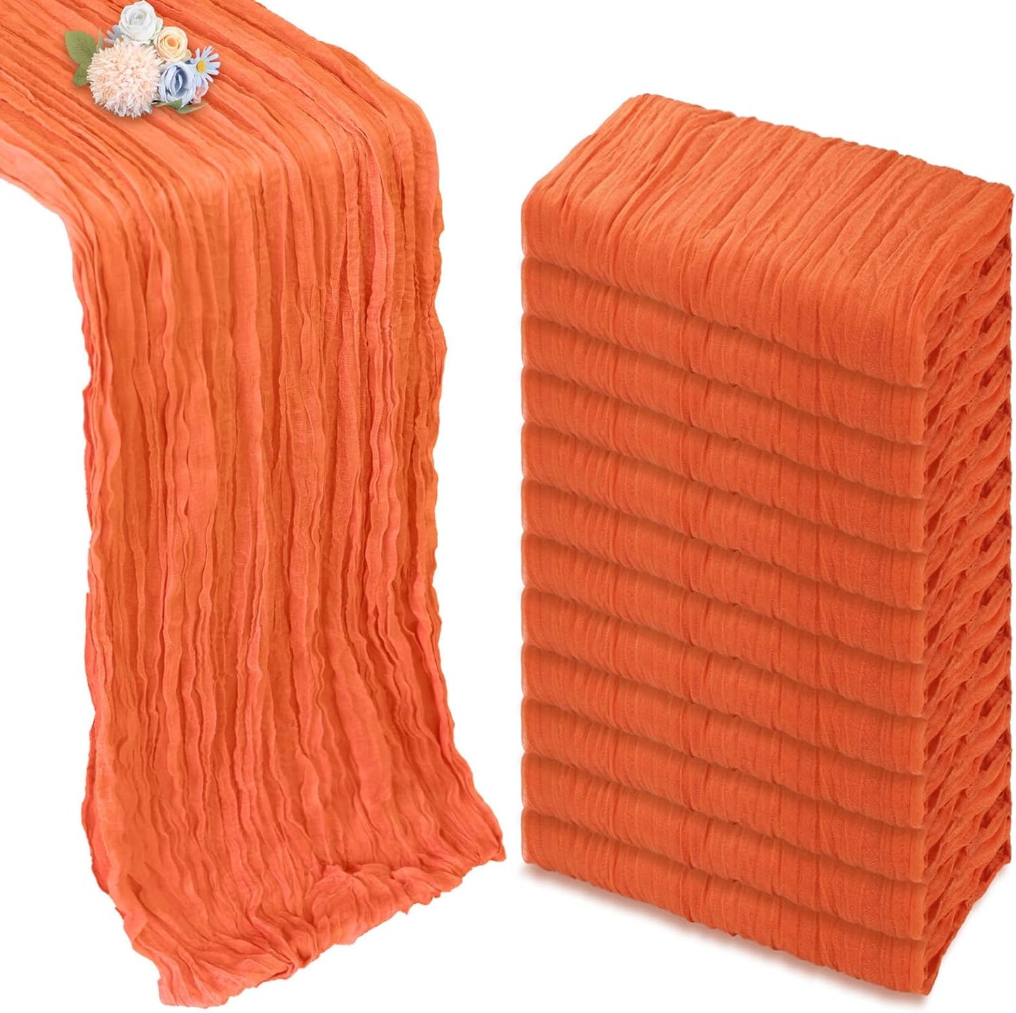 12 Pack Fall Table Runner Orange 35 x 120 Inch for Events