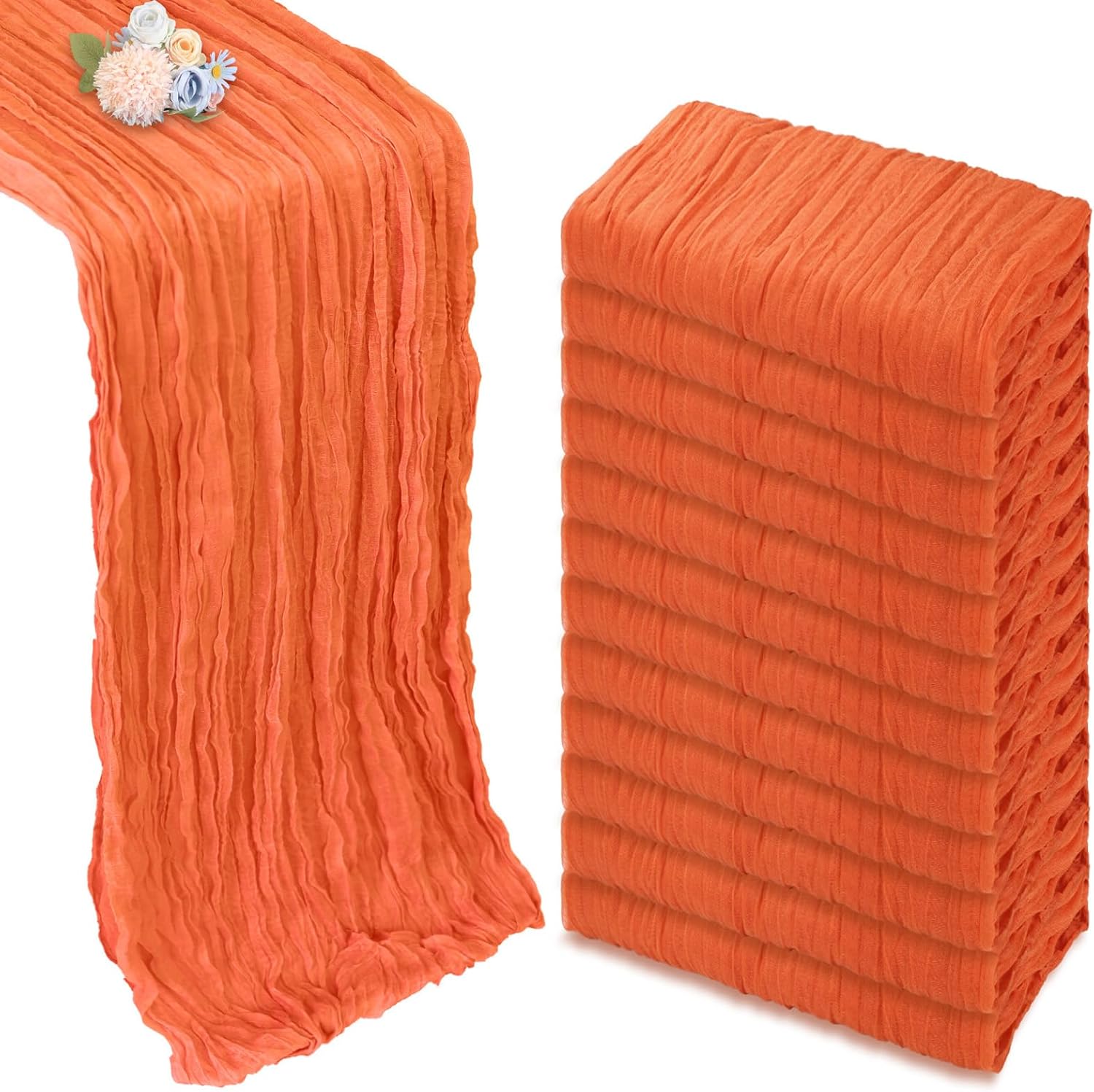 12 Pack Fall Table Runner Orange 35 x 120 Inch for Events