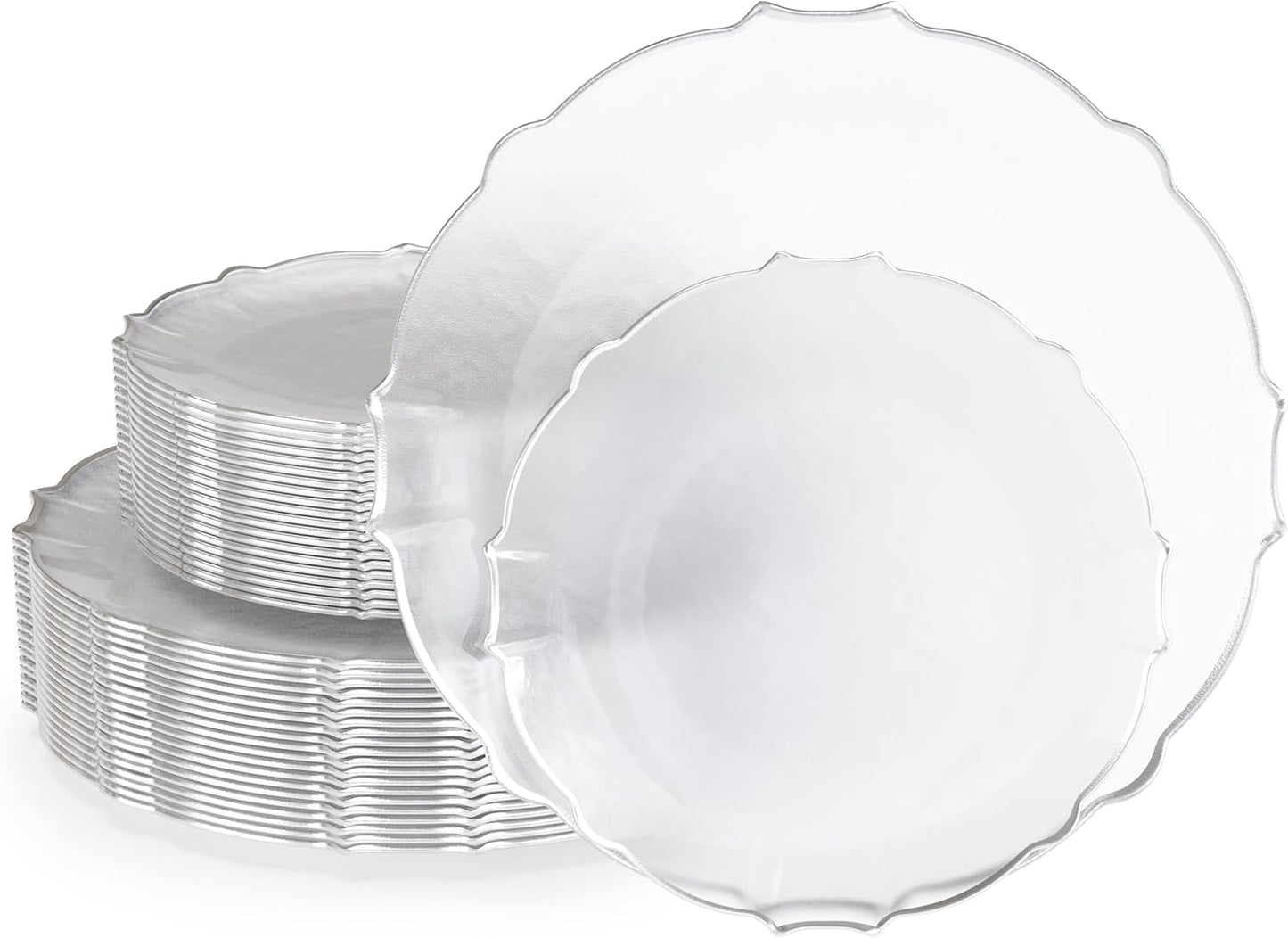Elegant Tinted Plastic Plates Set for 40 Guests - Party Supplies