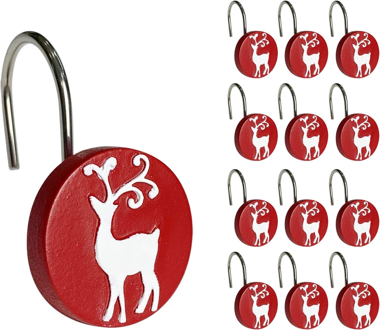 Whimsical Reindeer Shower Hooks - Festive Winter Decor