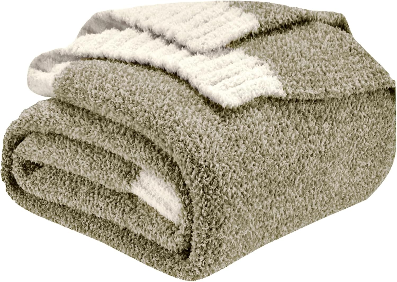 CozeCube Melange Blanket: Ultra Soft Olive Green Throw