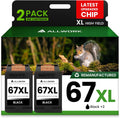 67XL Ink Cartridge Replacement for HP 67XL Black (2-Pack) - High Yield