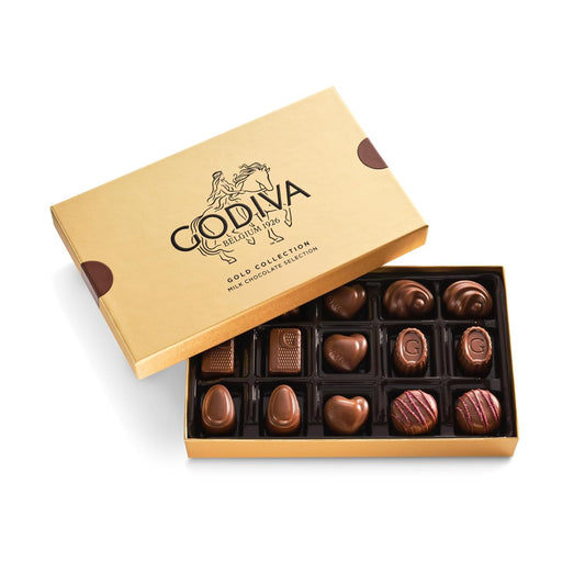 Godiva Gold Milk Chocolate Gift Box with Exquisite Treats