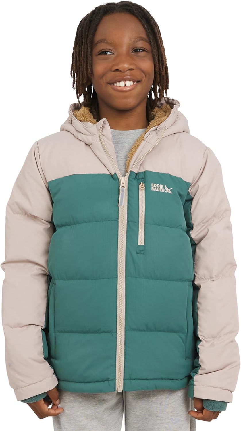 Eddie Bauer Girls' Classic Heavyweight Faux Fur Lined Jacket