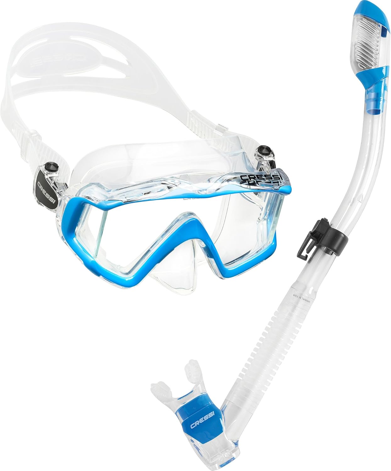 Cressi Panoramic Wide View Mask & Dry Snorkel Kit for Diving