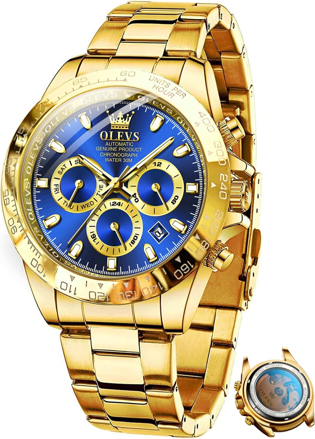 Glowing Calendar Luxury Gold Watch