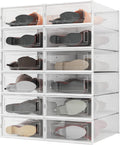 PARANTA 12-Piece Clear Shoe Organizer for Women's Footwear