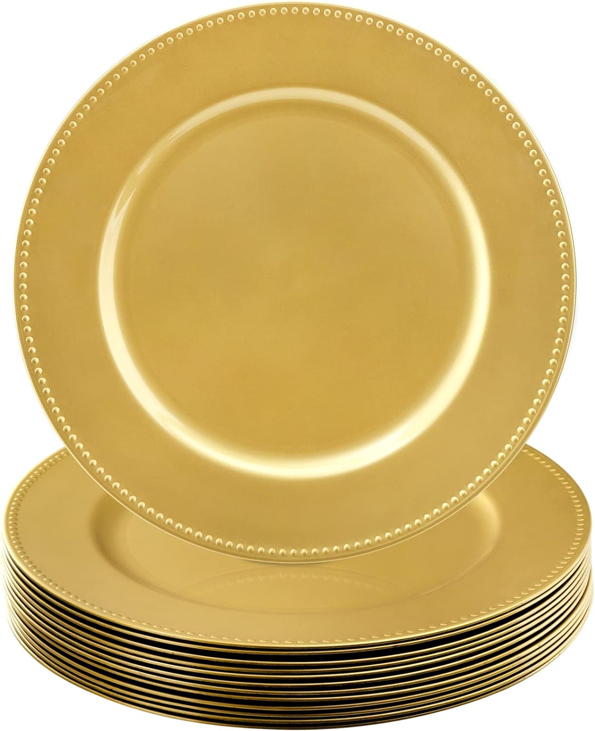 Okllen 12 Pack Gold Charger Plates - Elegant Table Decor!