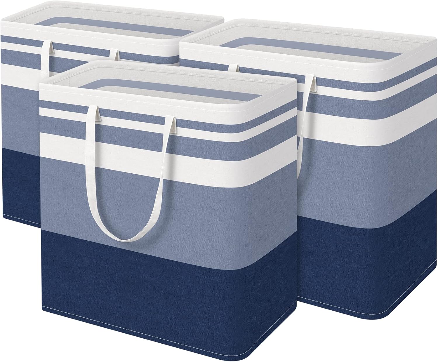 BlissTotes 3-Pack Laundry Basket for Easy Carry and Storage