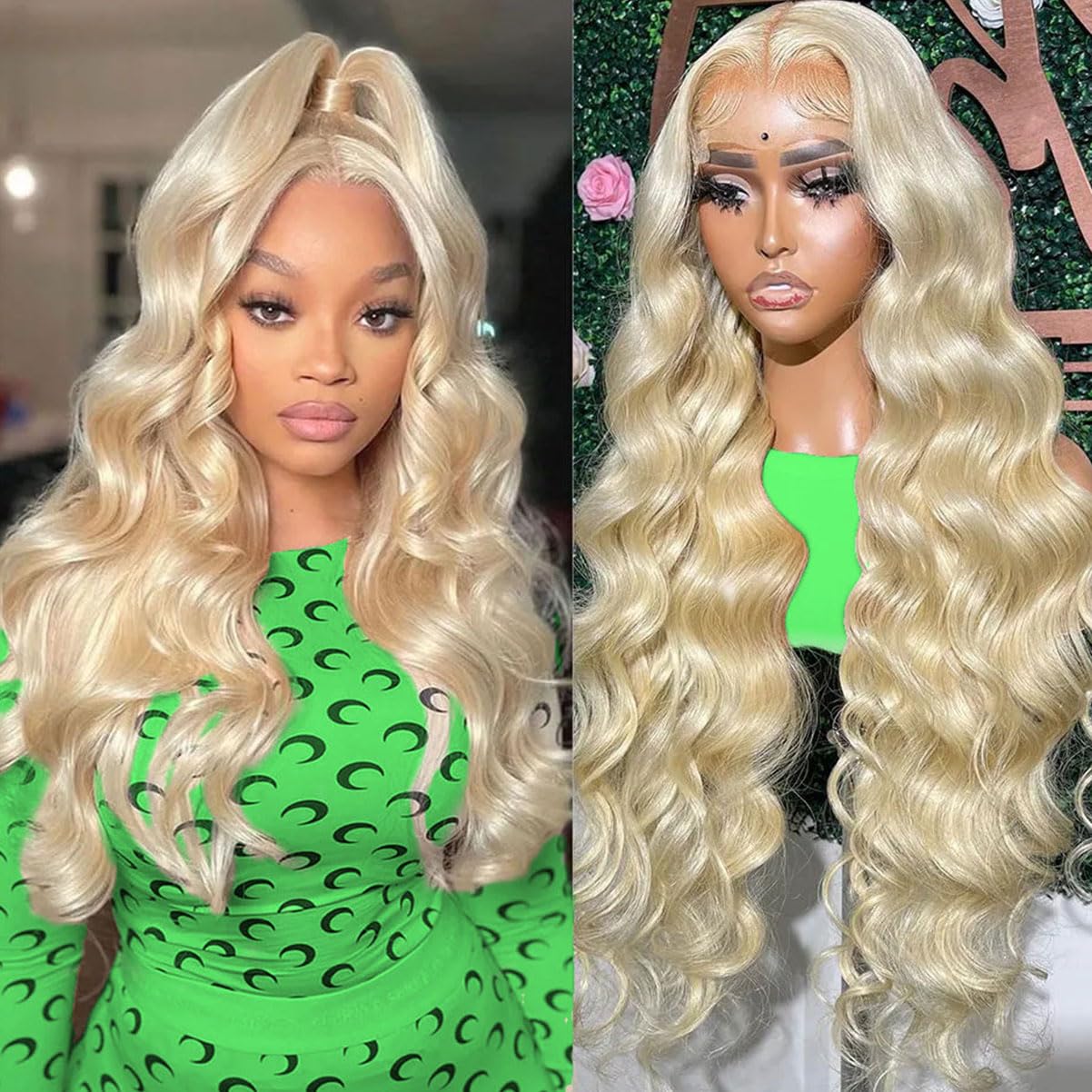 22Inch Blonde Wig Human Hair 13x6 Lace Front Glueless Wigs