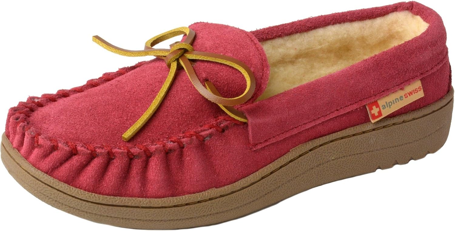Alpine Swiss Sabine Womens Moccasin Slippers for Cozy Comfort