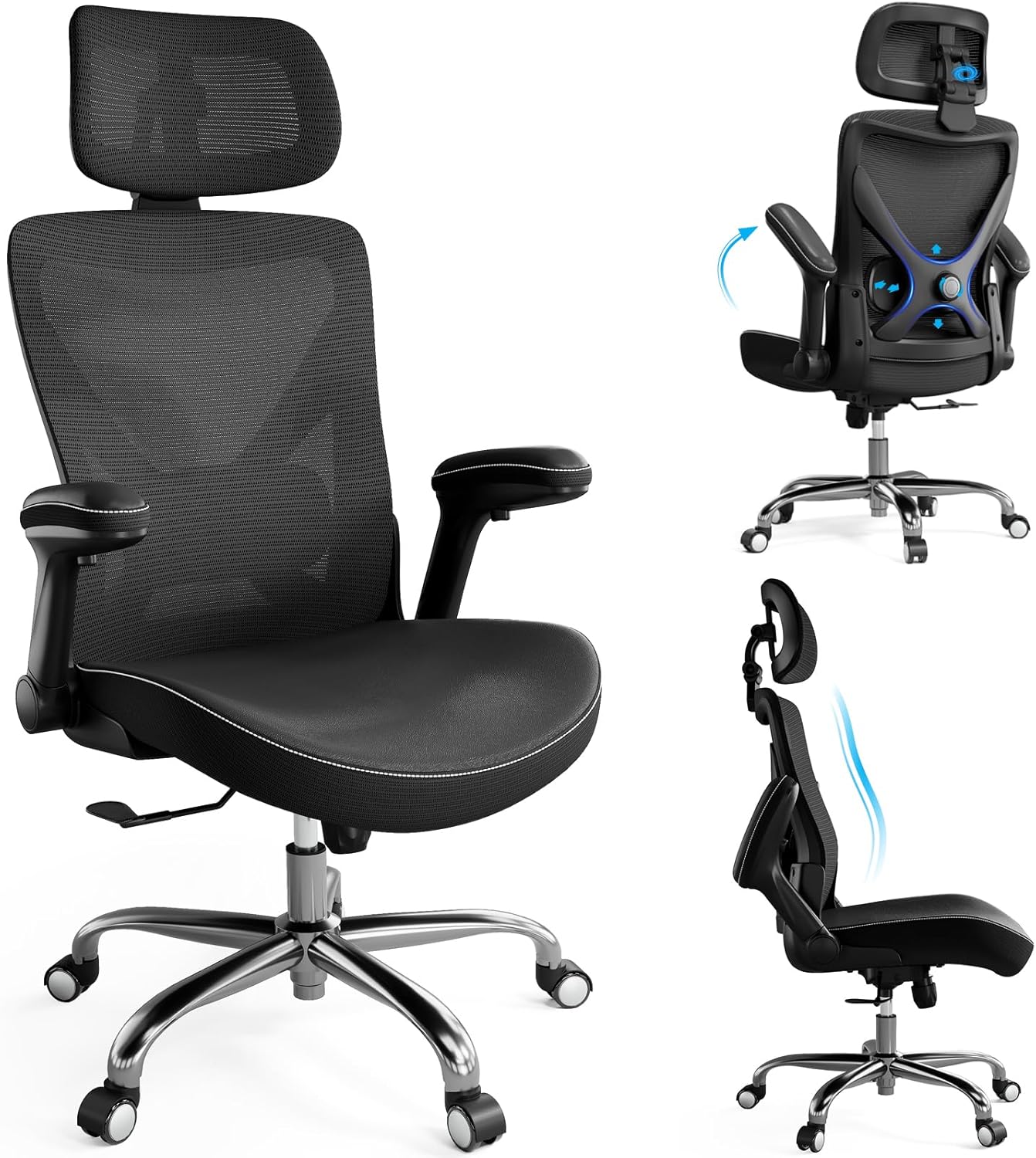 Ergonomic Office Chair with Adjustable Lumbar Support for Comfort