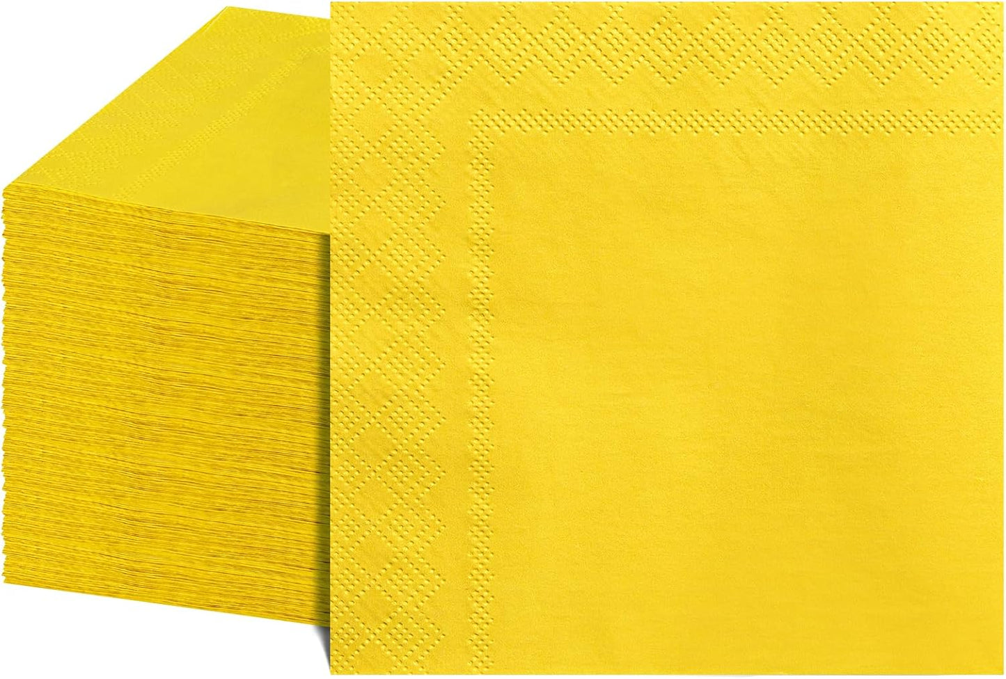 120 Yellow Cocktail Napkins - Disposable & Vibrant