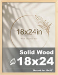 Egofine 18x24 Solid Wood Picture Frame - Natural Wood Photo Frame