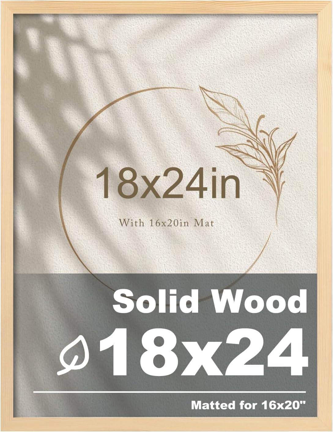 18x24 Solid Wood Picture Frame for Wall Mounting and Display