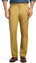 IZOD Men's American Chino Flat Front Slim Fit Pant - Classic Comfort