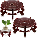 Geetery 2 Pcs Wooden Plant Stands for Indoor Decor and Display