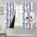 100% Blackout Floral Curtains 63 in Length - Thermal, Sound Reducing