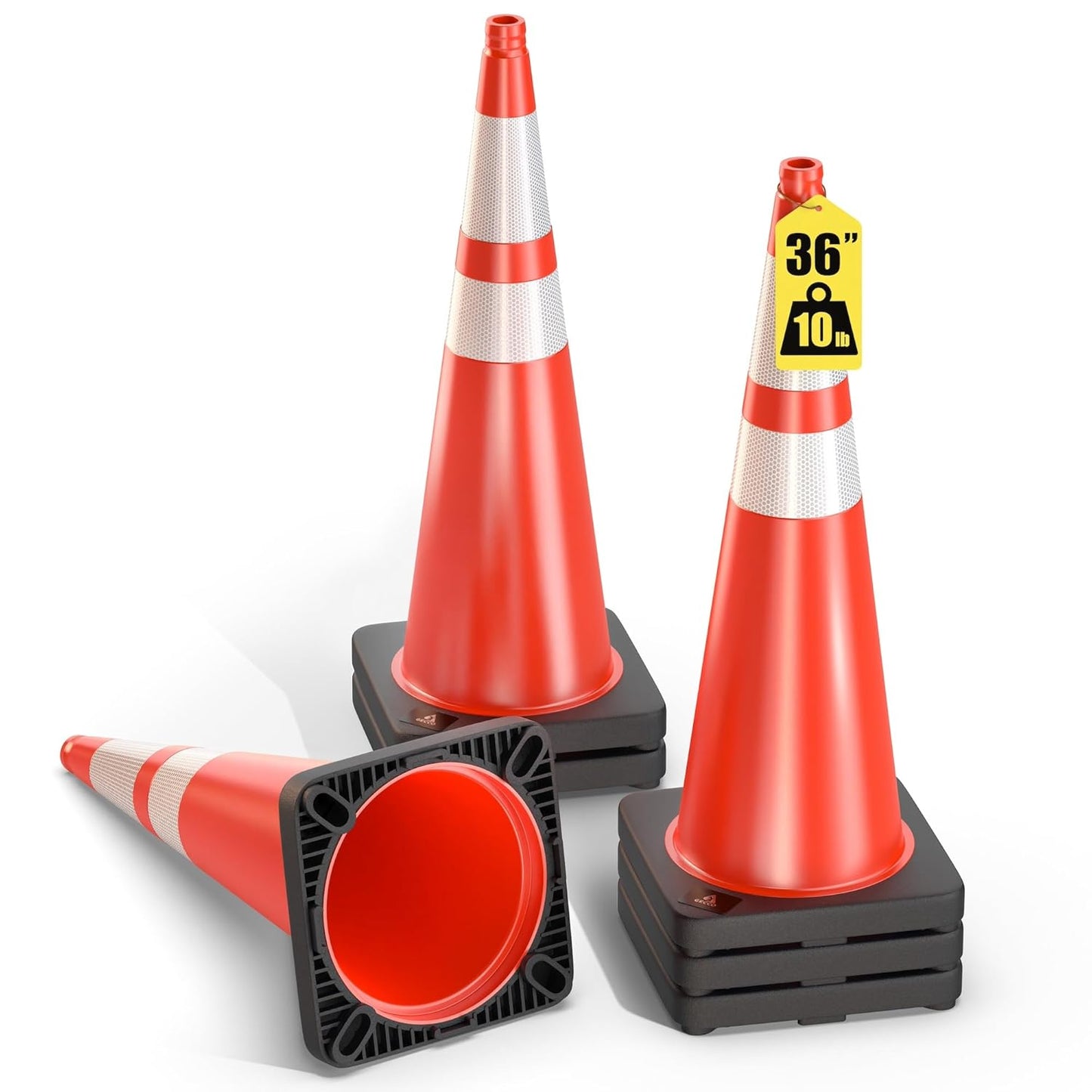 36 Inch Heavy Duty Traffic Cones Set for Maximum Visibility