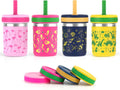 Sursip Stainless Steel Kids & Toddler Cups with Straws - 15 oz