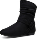 Vepose Women's Slouch Ankle Flat Boots - Comfortable Everyday Wear