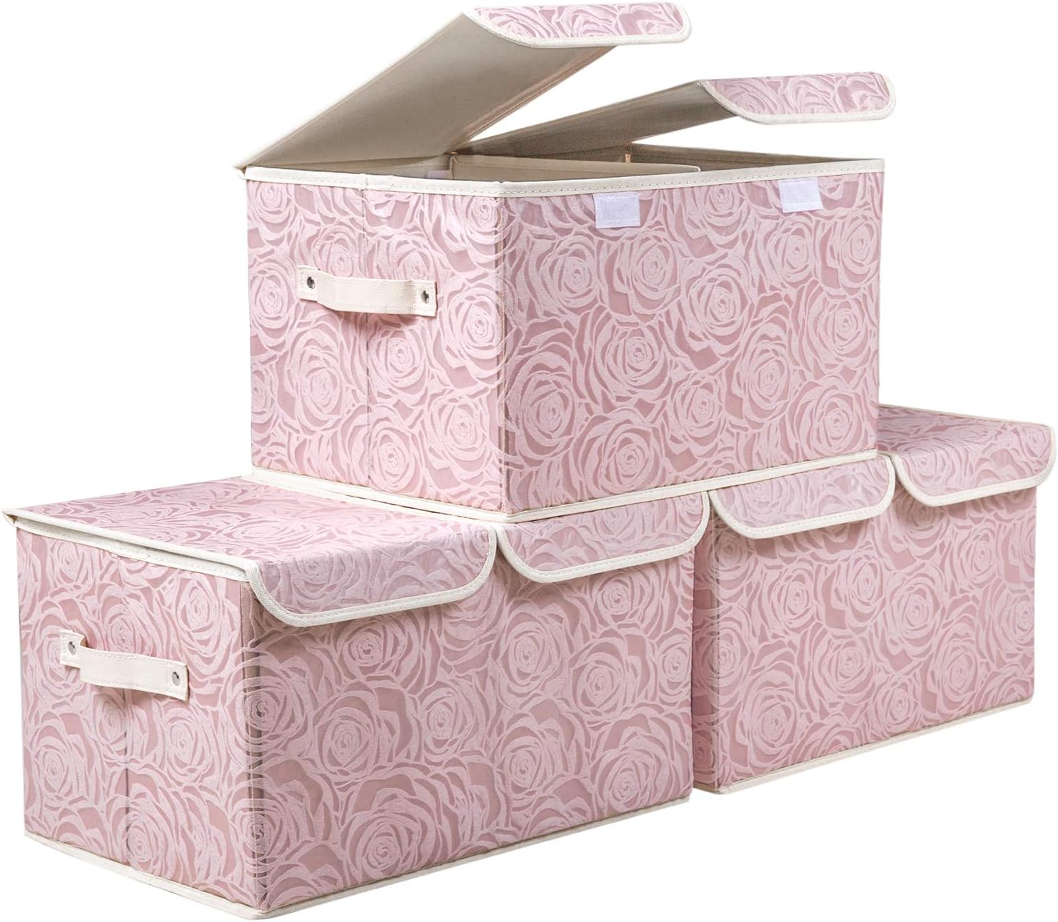 PRANDOM Large Stackable Storage Bins with Lids for Organizing