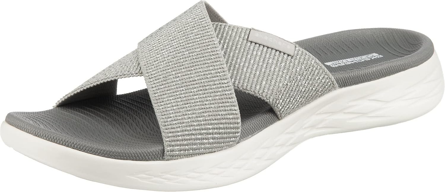 Skechers Women's On-The-Go 600 Glistening Metallic Slide Sandal
