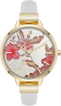 Nine West Women's Floral Dial Smooth Strap Watch - Stylish Everyday