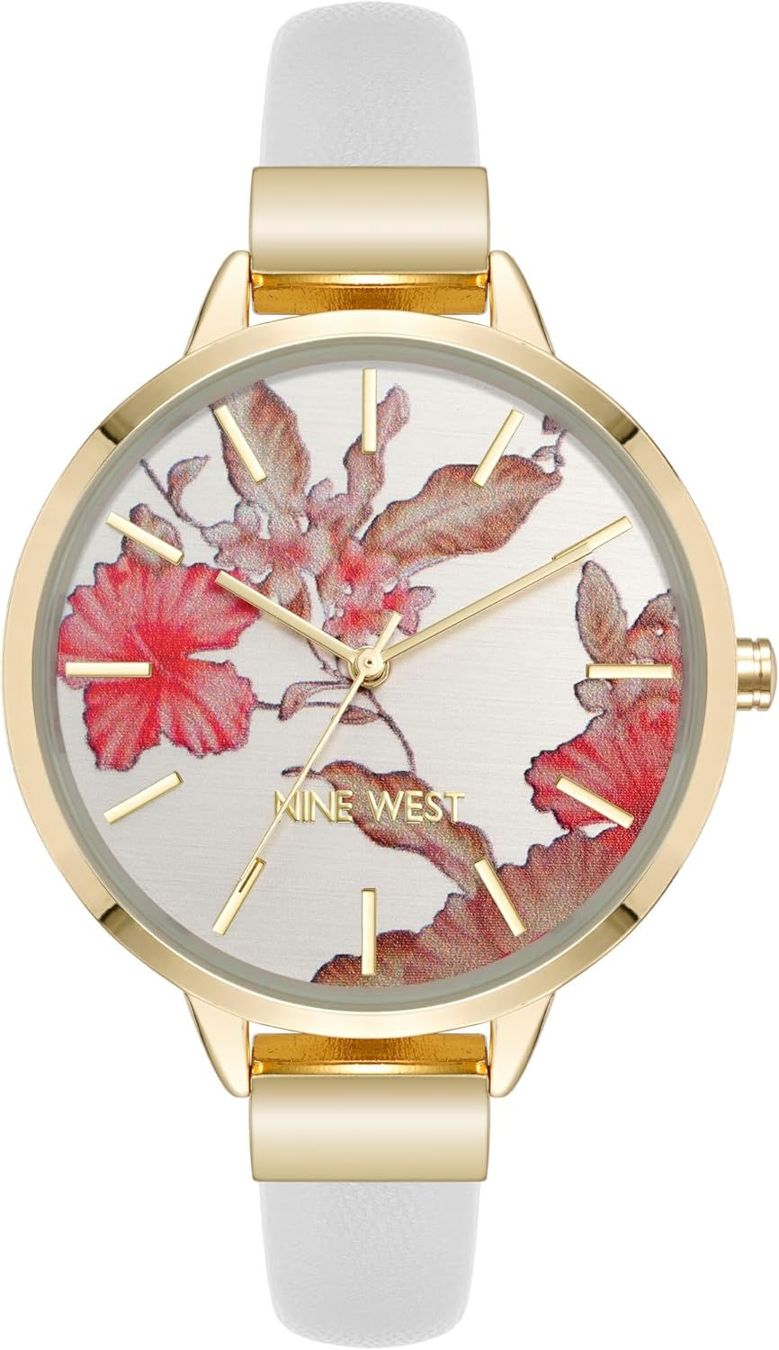 Nine West Women's Floral Dial Smooth Strap Watch Review