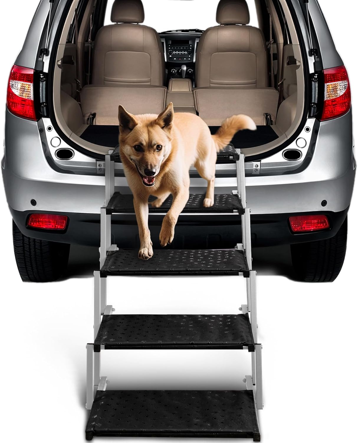 Extra Wide Dog Stairs for Car - Portable Steps for Pets