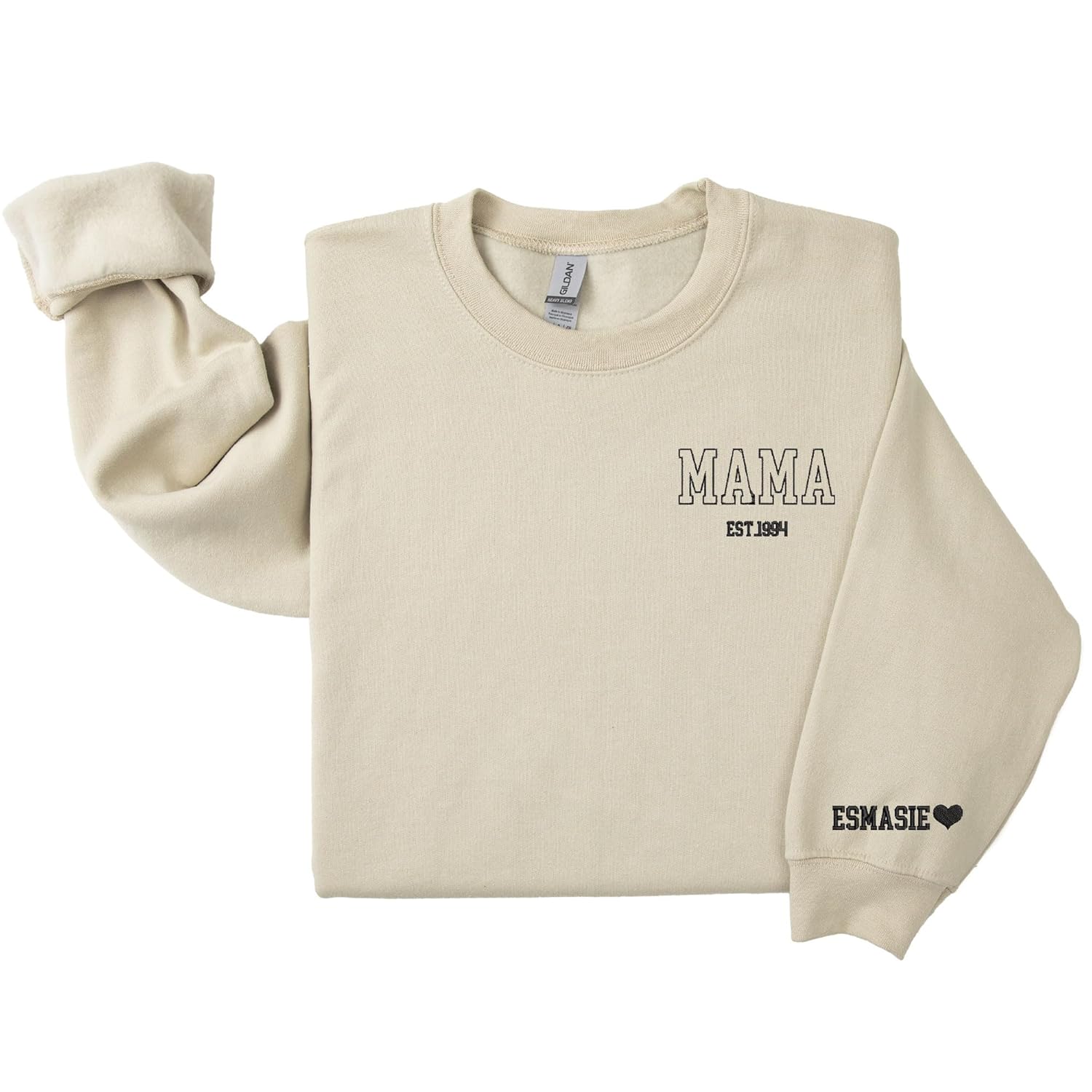 Personalized Mom Sweatshirt - Custom Embroidered Love