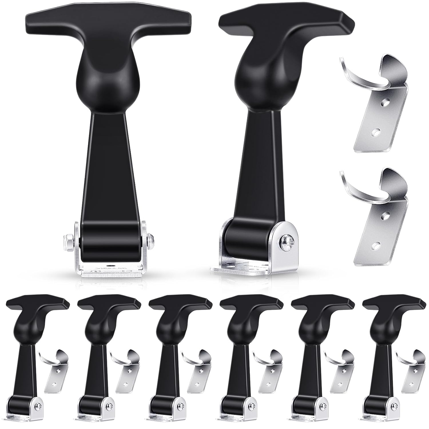 Mudder 8 Pieces Elastic Stainless Steel Rubber Hood Catch Latches